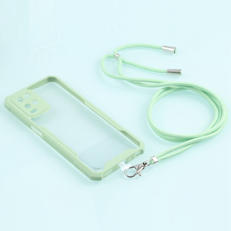 For OPPO A54 4G Acrylic + Color TPU Shockproof Case with Neck Lanyard
