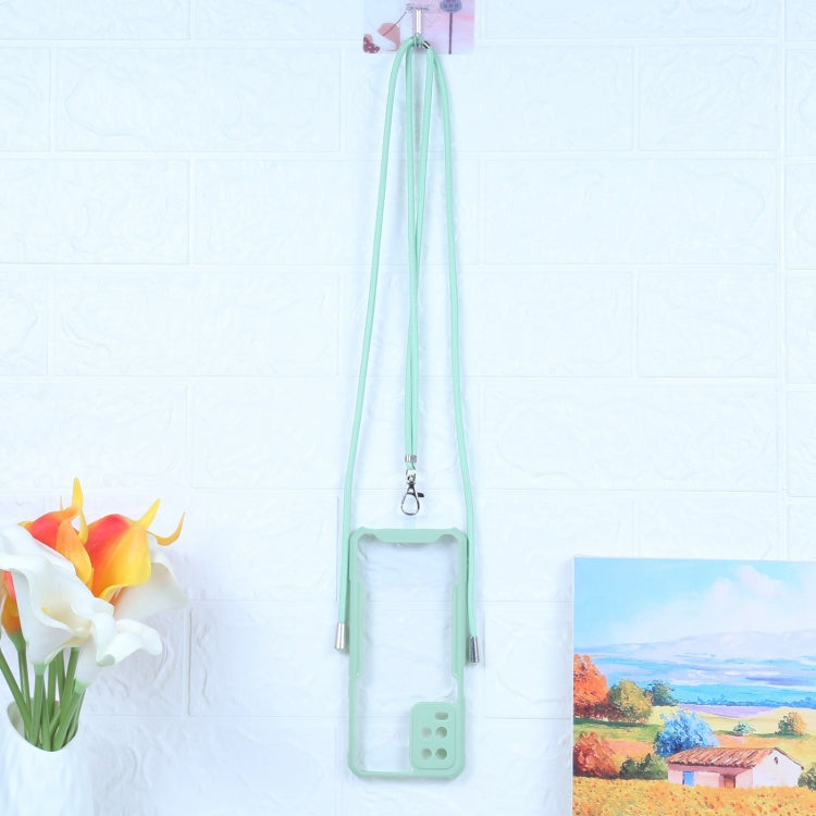 For OPPO A54 4G Acrylic + Color TPU Shockproof Case with Neck Lanyard