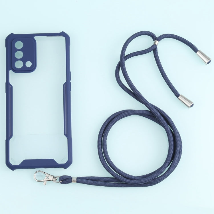 For OPPO A74 4G/F19 Acrylic + Color TPU Shockproof Case with Neck Lanyard