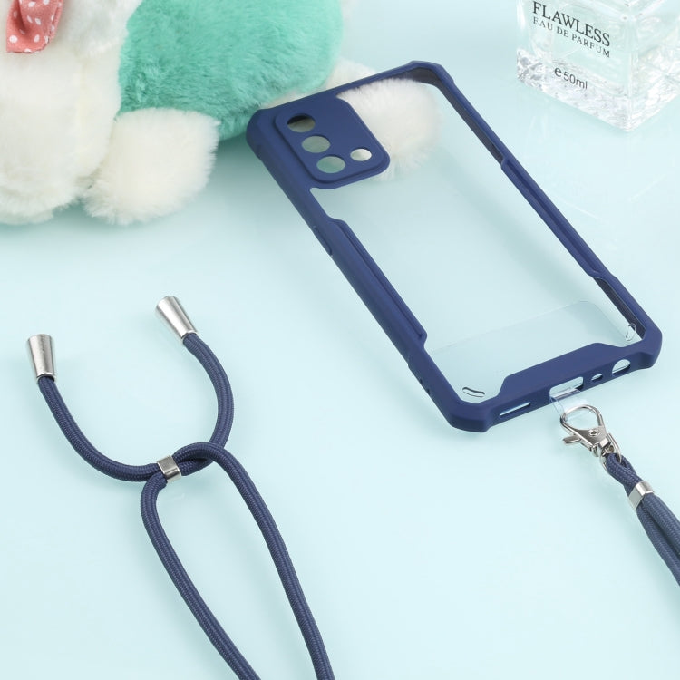 For OPPO A74 4G/F19 Acrylic + Color TPU Shockproof Case with Neck Lanyard