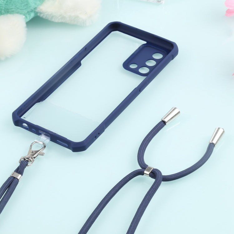 For OPPO A74 4G/F19 Acrylic + Color TPU Shockproof Case with Neck Lanyard