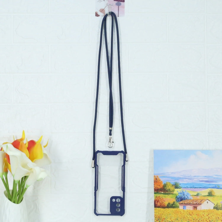 For OPPO A74 4G/F19 Acrylic + Color TPU Shockproof Case with Neck Lanyard