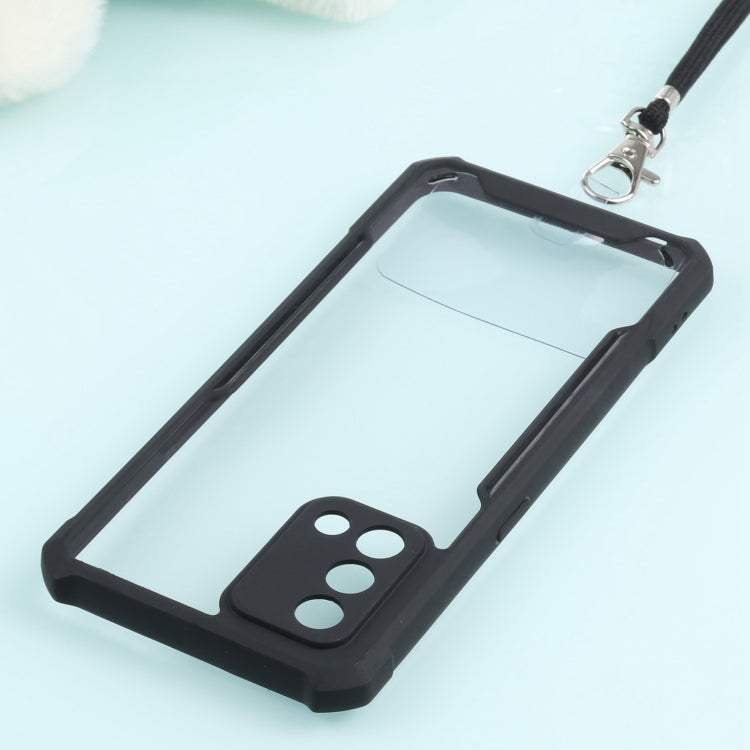 For OPPO A74 4G/F19 Acrylic + Color TPU Shockproof Case with Neck Lanyard