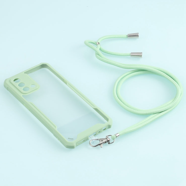 For OPPO A74 4G/F19 Acrylic + Color TPU Shockproof Case with Neck Lanyard
