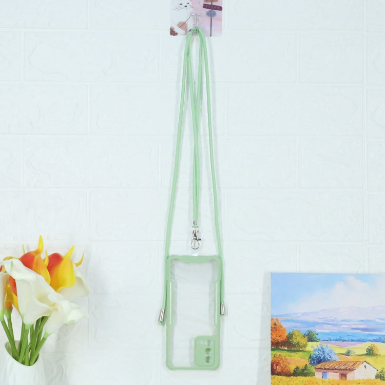 For OPPO A74 4G/F19 Acrylic + Color TPU Shockproof Case with Neck Lanyard