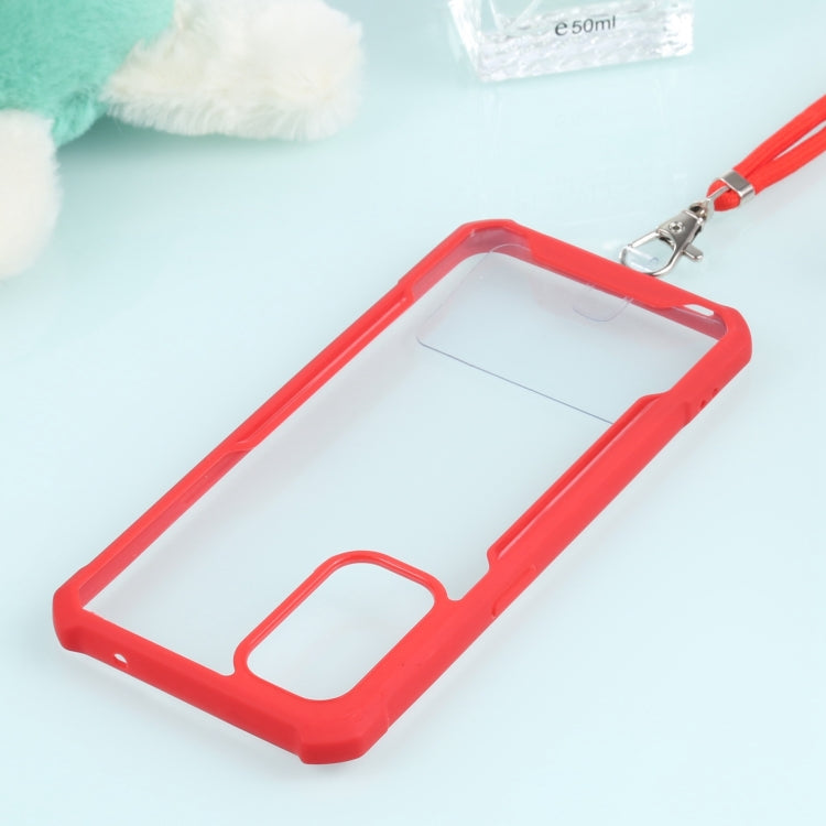 For OPPO Reno5 4G/5G Acrylic + Color TPU Shockproof Case with Neck Lanyard