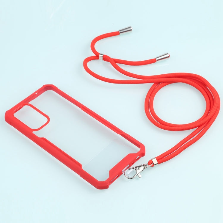For OPPO Reno5 4G/5G Acrylic + Color TPU Shockproof Case with Neck Lanyard
