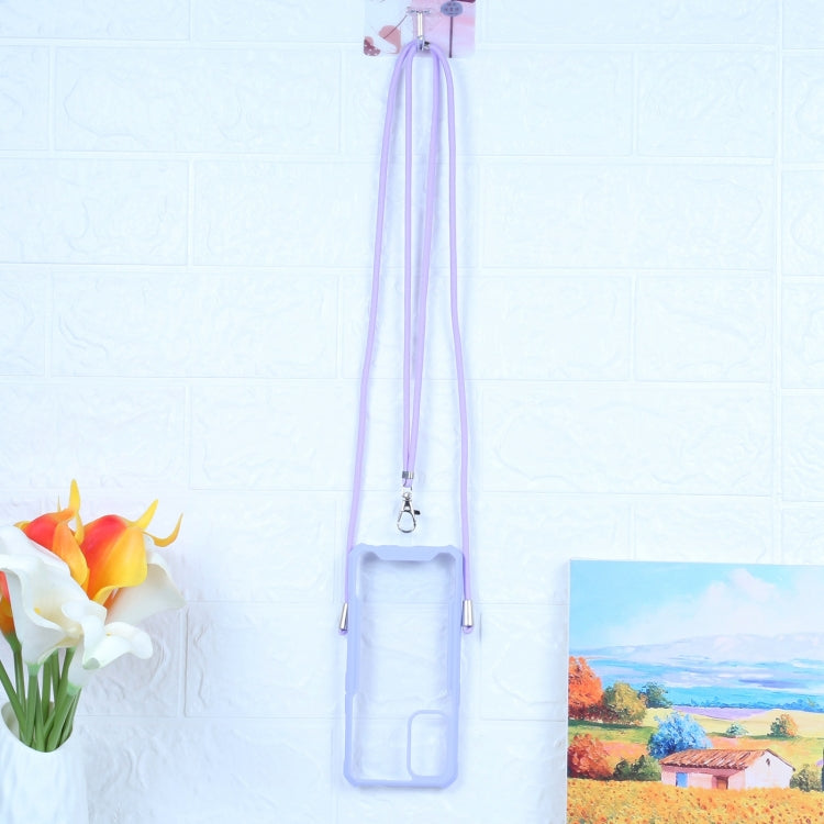 For OPPO Reno5 4G/5G Acrylic + Color TPU Shockproof Case with Neck Lanyard