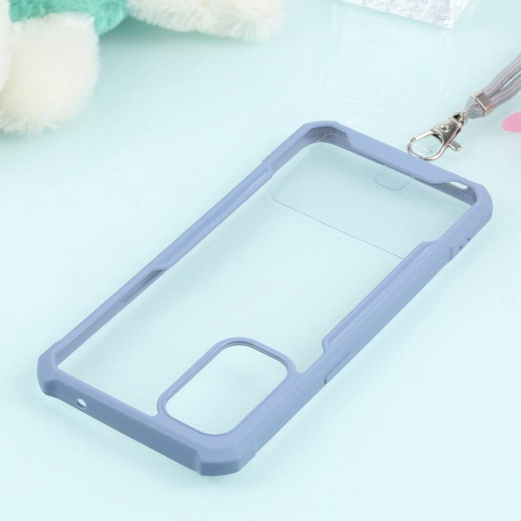For OPPO Reno5 4G/5G Acrylic + Color TPU Shockproof Case with Neck Lanyard