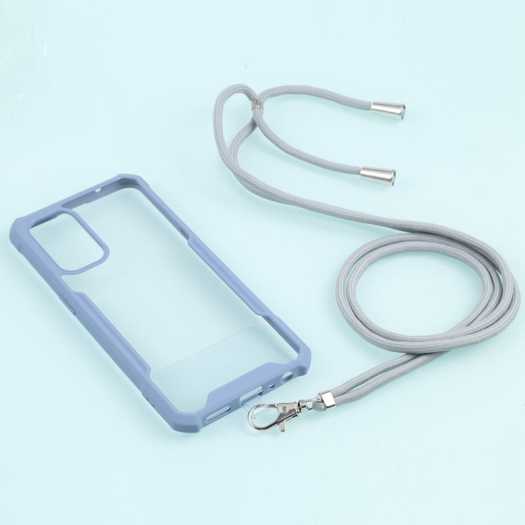 For OPPO Reno5 4G/5G Acrylic + Color TPU Shockproof Case with Neck Lanyard