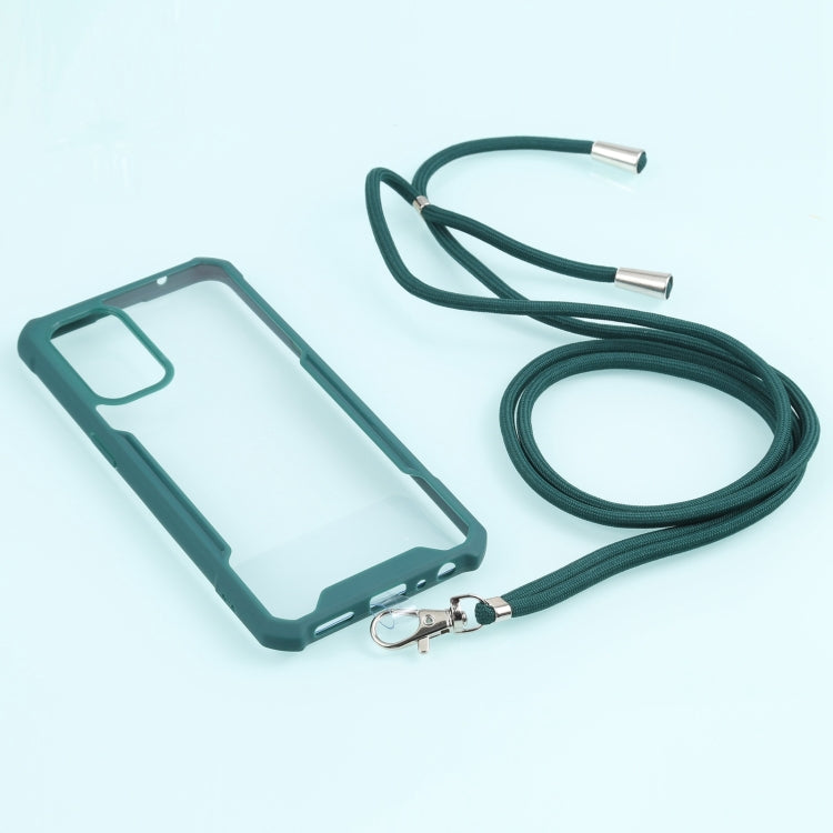For OPPO Reno5 4G/5G Acrylic + Color TPU Shockproof Case with Neck Lanyard