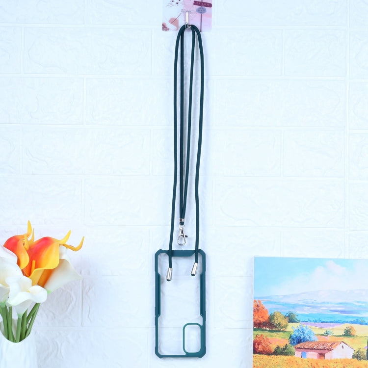 For OPPO Reno5 4G/5G Acrylic + Color TPU Shockproof Case with Neck Lanyard