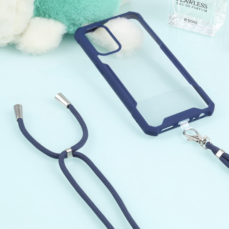 For OPPO Reno5 4G/5G Acrylic + Color TPU Shockproof Case with Neck Lanyard