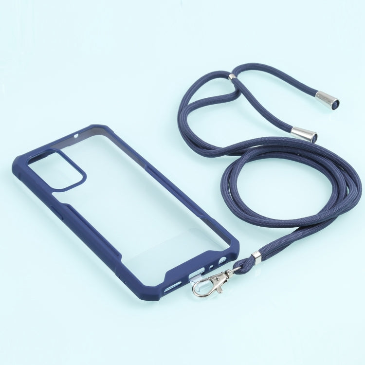 For OPPO Reno5 4G/5G Acrylic + Color TPU Shockproof Case with Neck Lanyard