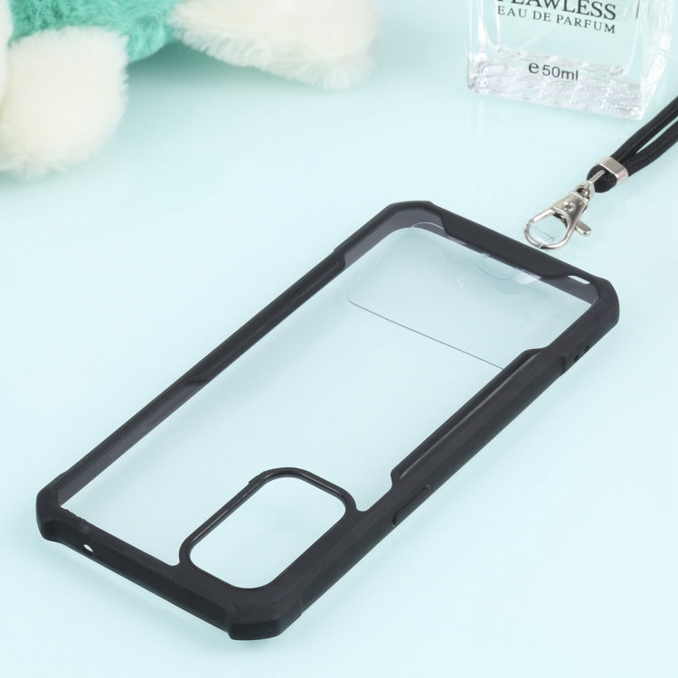 For OPPO Reno5 4G/5G Acrylic + Color TPU Shockproof Case with Neck Lanyard