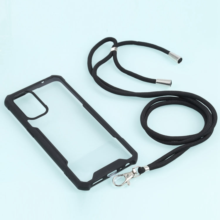 For OPPO Reno5 4G/5G Acrylic + Color TPU Shockproof Case with Neck Lanyard