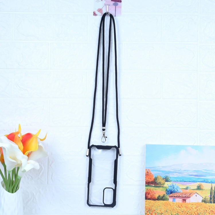 For OPPO Reno5 4G/5G Acrylic + Color TPU Shockproof Case with Neck Lanyard