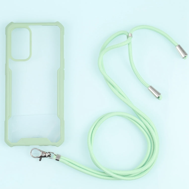 For OPPO Reno5 4G/5G Acrylic + Color TPU Shockproof Case with Neck Lanyard