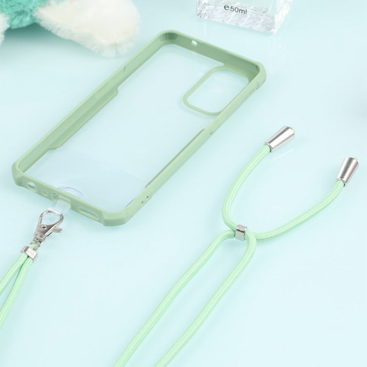 For OPPO Reno5 4G/5G Acrylic + Color TPU Shockproof Case with Neck Lanyard