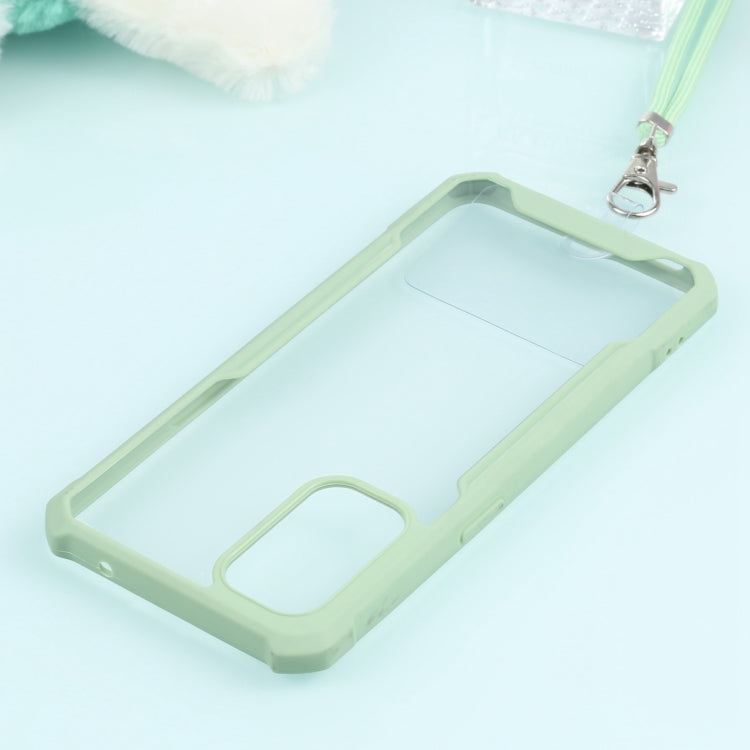 For OPPO Reno5 4G/5G Acrylic + Color TPU Shockproof Case with Neck Lanyard