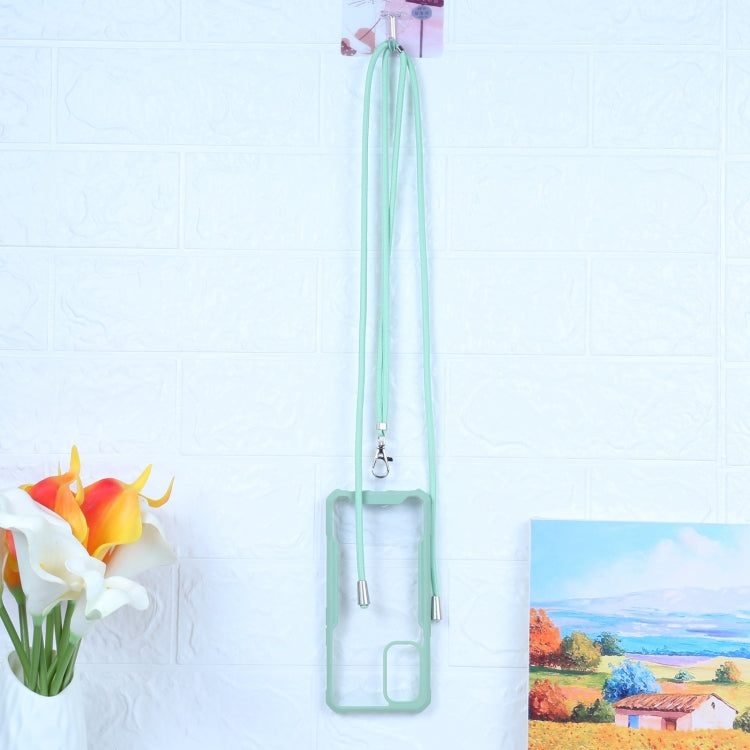 For OPPO Reno5 4G/5G Acrylic + Color TPU Shockproof Case with Neck Lanyard