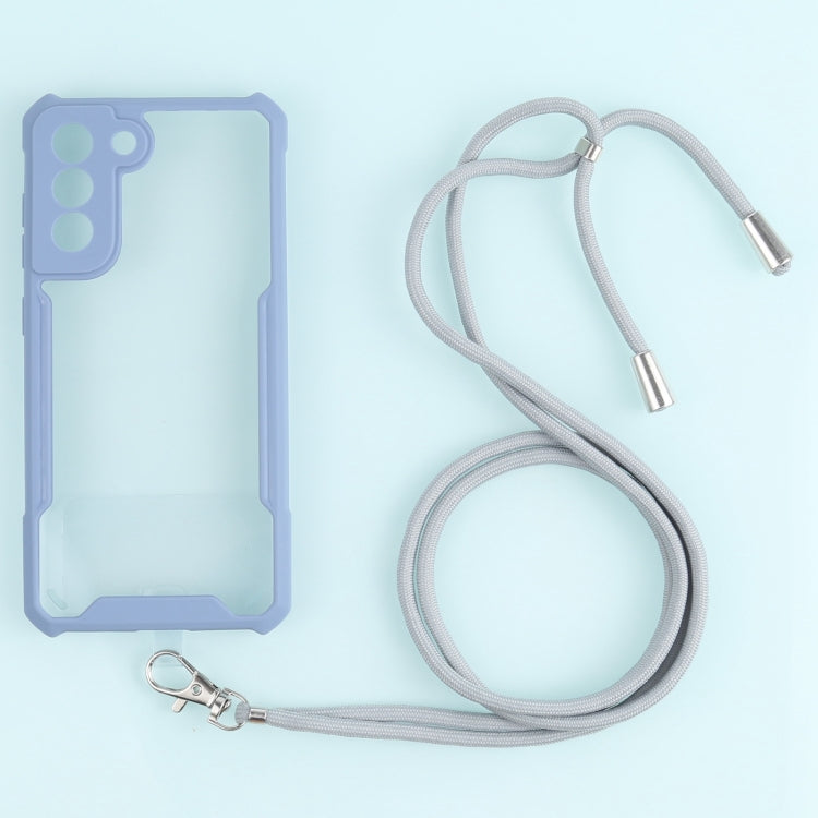 For Samsung Galaxy S21 FE Acrylic + Color TPU Shockproof Case with Neck Lanyard