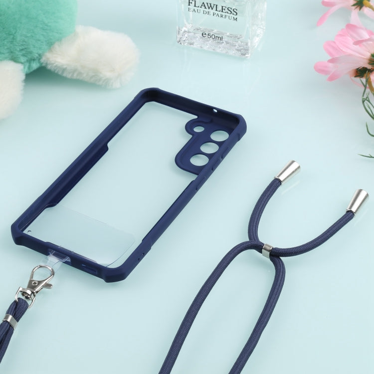 For Samsung Galaxy S21 FE Acrylic + Color TPU Shockproof Case with Neck Lanyard