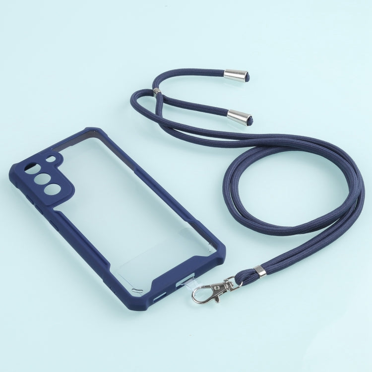 For Samsung Galaxy S21 FE Acrylic + Color TPU Shockproof Case with Neck Lanyard