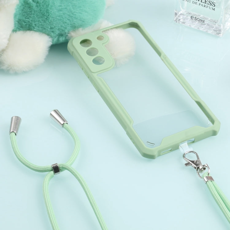 For Samsung Galaxy S21 FE Acrylic + Color TPU Shockproof Case with Neck Lanyard