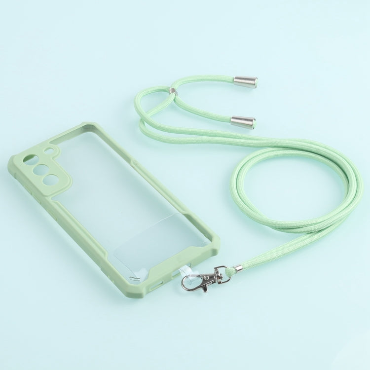 For Samsung Galaxy S21 FE Acrylic + Color TPU Shockproof Case with Neck Lanyard