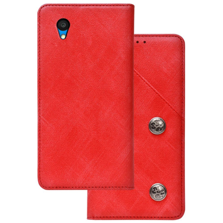 For Alcatel 1 2021 Cloth Texture Retro Horizontal Flip PU Leather Shockproof Case with Holder & Card Slot