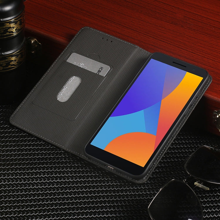 For Alcatel 1 2021 Cloth Texture Retro Horizontal Flip PU Leather Shockproof Case with Holder & Card Slot