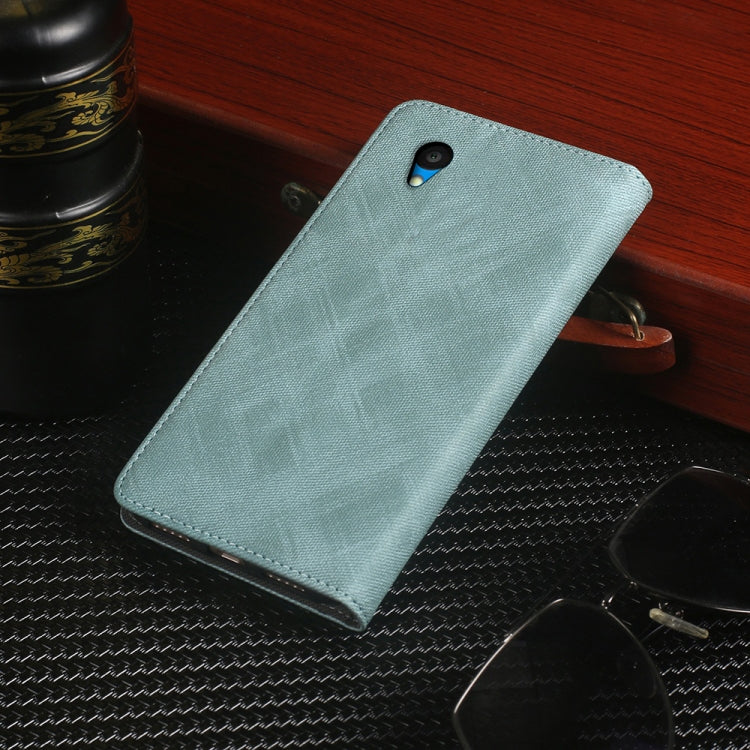 For Alcatel 1 2021 Cloth Texture Retro Horizontal Flip PU Leather Shockproof Case with Holder & Card Slot