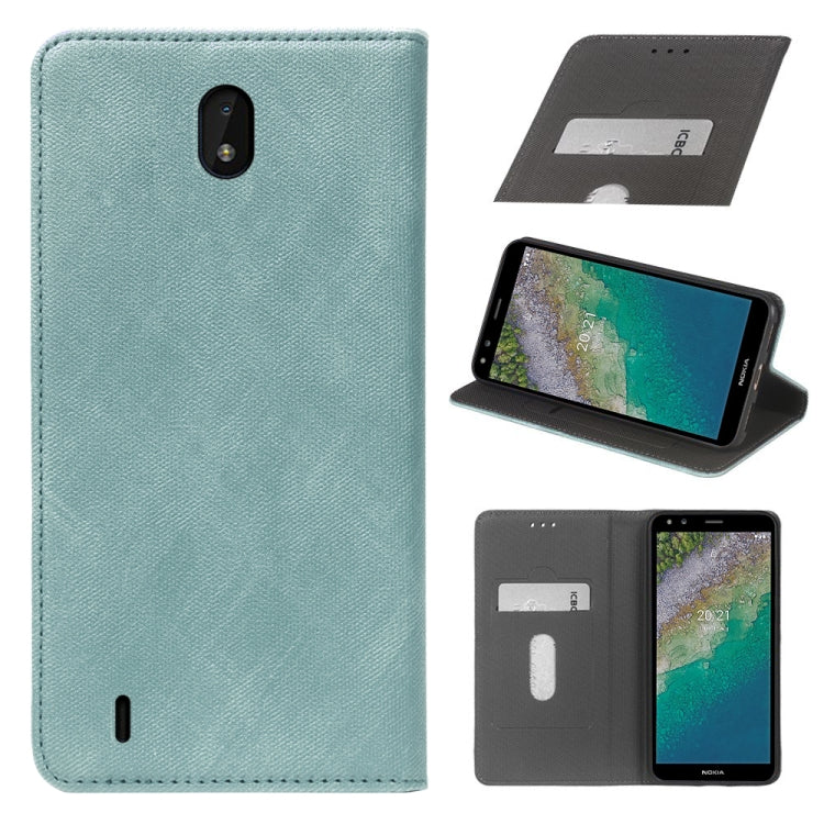 For Nokia C01 Plus Cloth Texture Retro Horizontal Flip PU Leather Shockproof Case with Holder & Card Slot