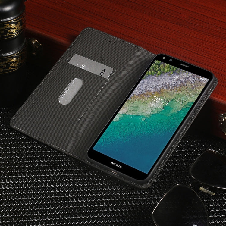 For Nokia C01 Plus Cloth Texture Retro Horizontal Flip PU Leather Shockproof Case with Holder & Card Slot