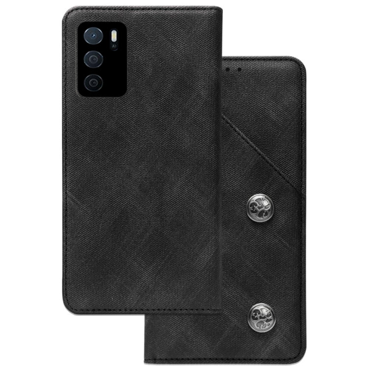 For OPPO A16 Cloth Texture Retro Horizontal Flip Leather Phone Case