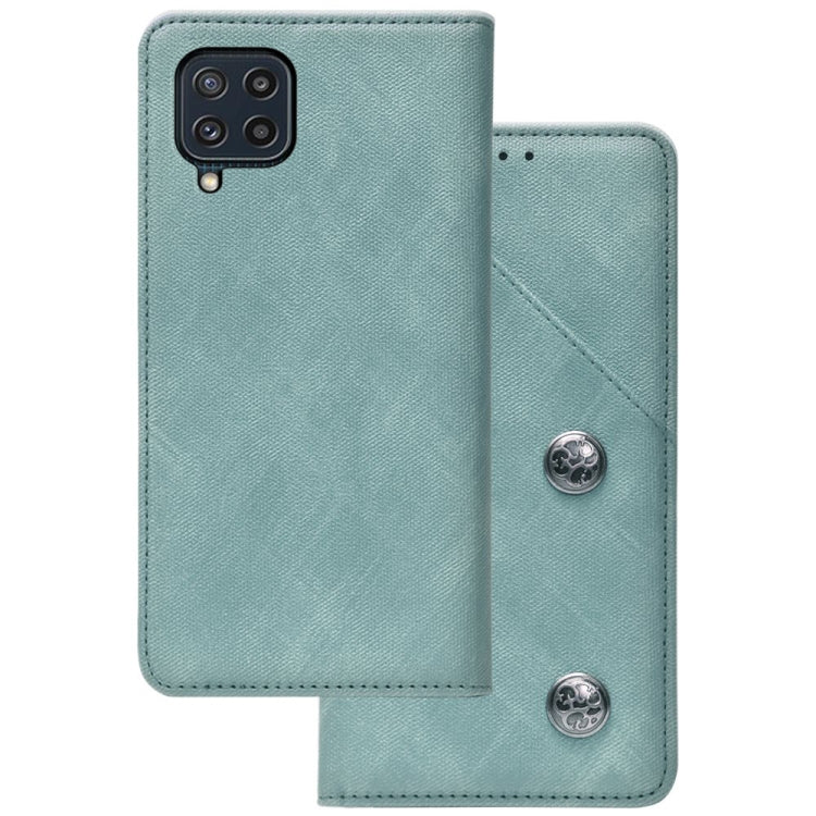 For Samsung Galaxy M32 Cloth Texture Retro Horizontal Flip PU Leather Shockproof Case with Holder & Card Slot