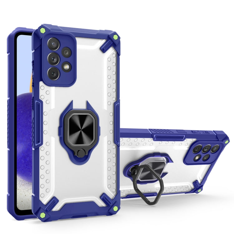 For Samsung Galaxy A72 5G / 4G Matte TPU + PC Magnetic Shockproof Case with Ring Holder