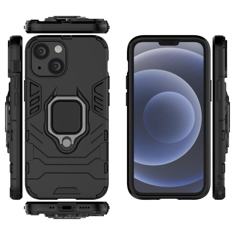 For iPhone 13 mini Shockproof PC + TPU Protective Case with Magnetic Ring Holder