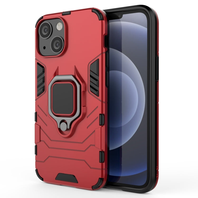 For iPhone 13 mini Shockproof PC + TPU Protective Case with Magnetic Ring Holder