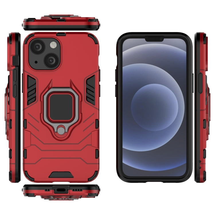 For iPhone 13 mini Shockproof PC + TPU Protective Case with Magnetic Ring Holder