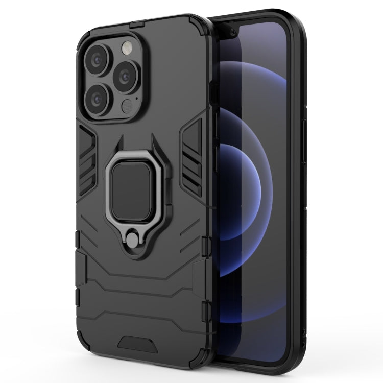 For iPhone 13 Pro Shockproof PC + TPU Protective Case with Magnetic Ring Holder