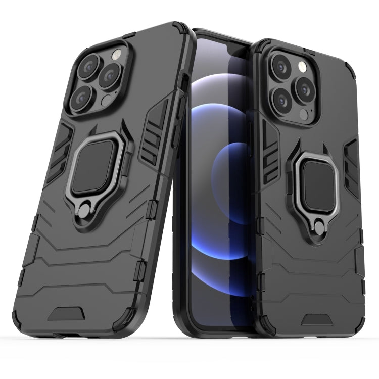 For iPhone 13 Pro Shockproof PC + TPU Protective Case with Magnetic Ring Holder