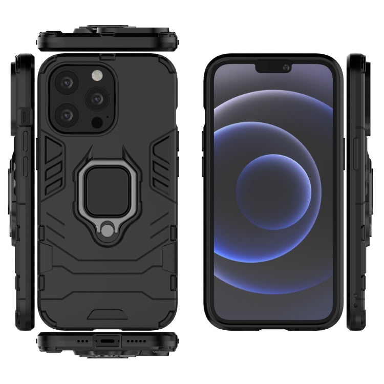For iPhone 13 Pro Shockproof PC + TPU Protective Case with Magnetic Ring Holder