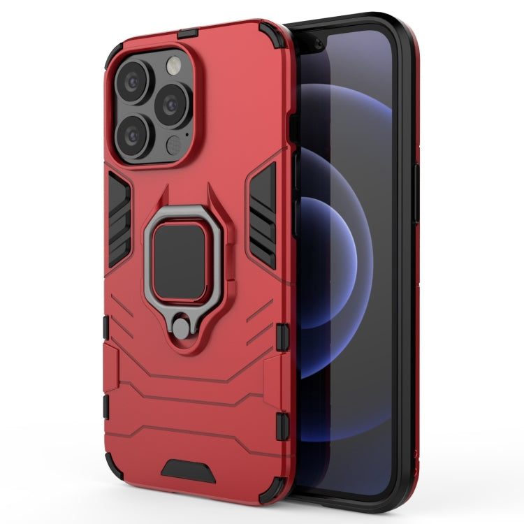For iPhone 13 Pro Shockproof PC + TPU Protective Case with Magnetic Ring Holder