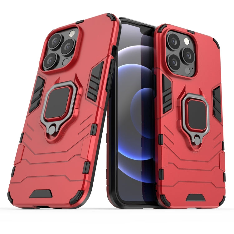 For iPhone 13 Pro Shockproof PC + TPU Protective Case with Magnetic Ring Holder