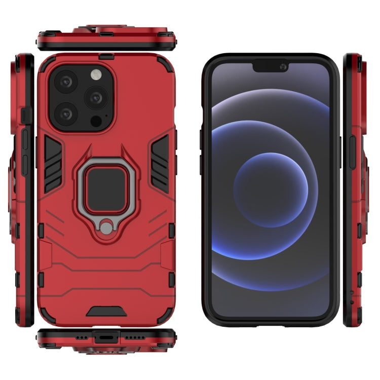 For iPhone 13 Pro Shockproof PC + TPU Protective Case with Magnetic Ring Holder