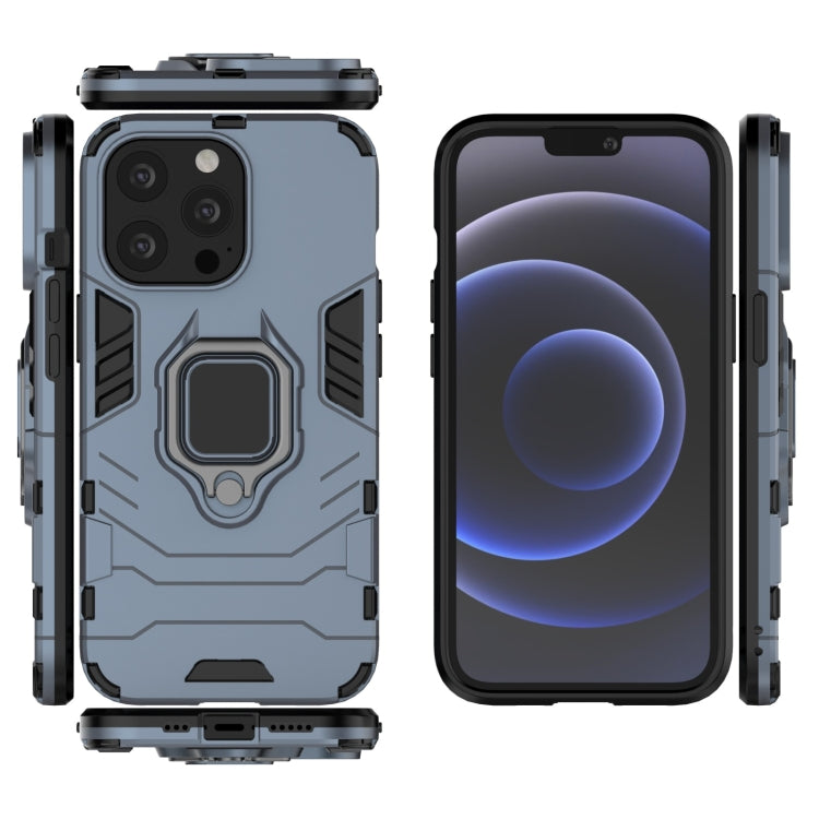 For iPhone 13 Pro Shockproof PC + TPU Protective Case with Magnetic Ring Holder