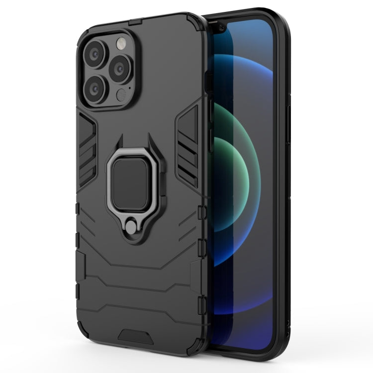 For iPhone 13 Pro Max Shockproof PC + TPU Protective Case with Magnetic Ring Holder