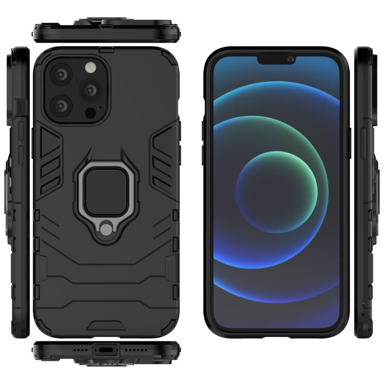 For iPhone 13 Pro Max Shockproof PC + TPU Protective Case with Magnetic Ring Holder